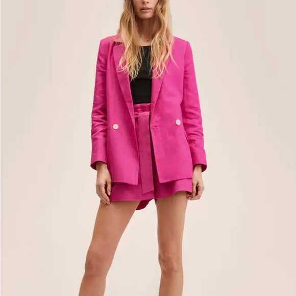 MANGO 100% Linen Blazer - Picture 4 of 5